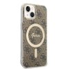 Zestaw Guess GUBPP14SH4EACSW Case+ Charger iPhone 14 / 15 / 13 6,1 brązowy/brown hard case 4G Print MagSafe